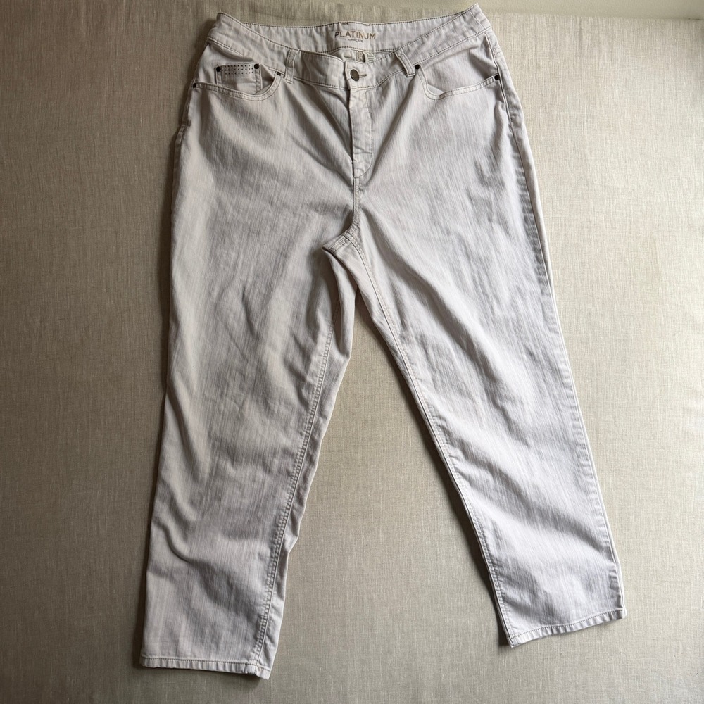 Chico's Platinum Skimmer Jeans Cropped Off White 2.5 STAIN